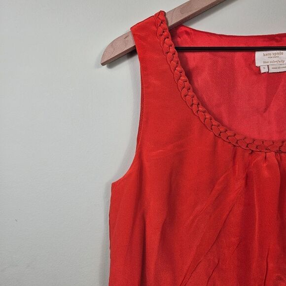 Kate Spade Sleeveless Silk Blouse. Red Small - Picture 4 of 12